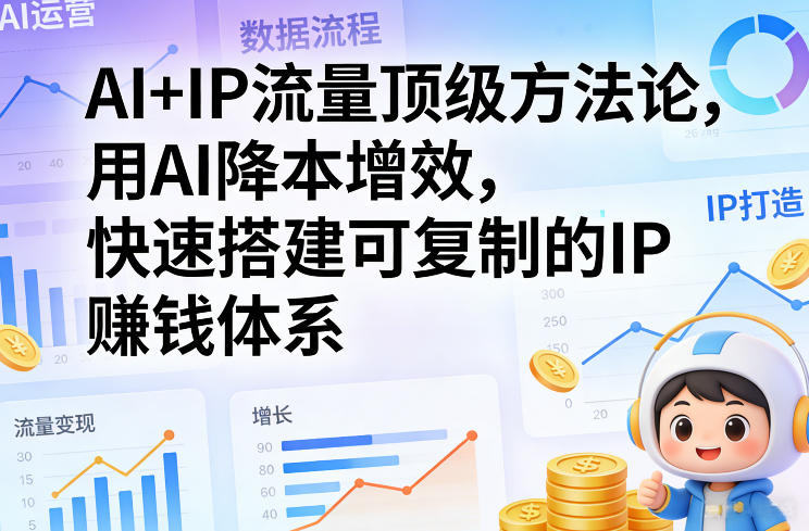 AI+IP流量顶级方法论，用AI降本增效，快速搭建可复制的IP賺钱体系创客联盟总站-闲云创业网-老谢轻创网-中创网-福缘网-冒泡网-资源之家-魔方项目库创客联盟总站