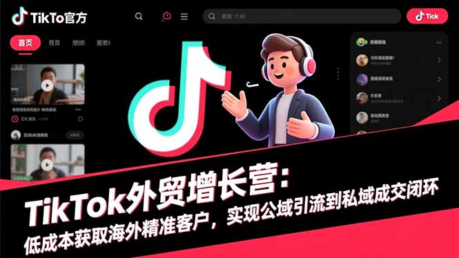 TikTok外贸增长营:低成本获取海外精准客户,实现公域引流到私域成交闭环创客联盟总站-闲云创业网-老谢轻创网-中创网-福缘网-冒泡网-资源之家-魔方项目库创客联盟总站