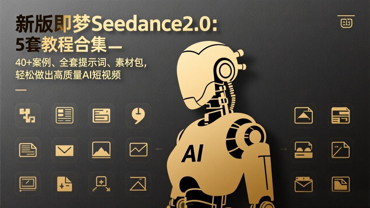 新版即梦Seedance2.0：5套教程合集，40+案例、全套提示词、素材包，轻松做出高质量AI短视频创客联盟总站-闲云创业网-老谢轻创网-中创网-福缘网-冒泡网-资源之家-魔方项目库创客联盟总站