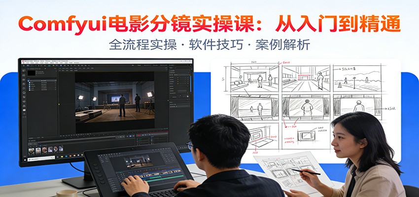 ComfyUI电影分镜实操课：分镜一致性，全流程AI视频制作，零基础也能做专业分镜创客联盟总站-闲云创业网-老谢轻创网-中创网-福缘网-冒泡网-资源之家-魔方项目库创客联盟总站