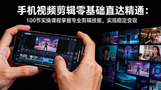 手机视频剪辑零基础直达精通:100节实操课程掌握专业剪辑技能,实现稳…创客联盟总站-闲云创业网-老谢轻创网-中创网-福缘网-冒泡网-资源之家-魔方项目库创客联盟总站