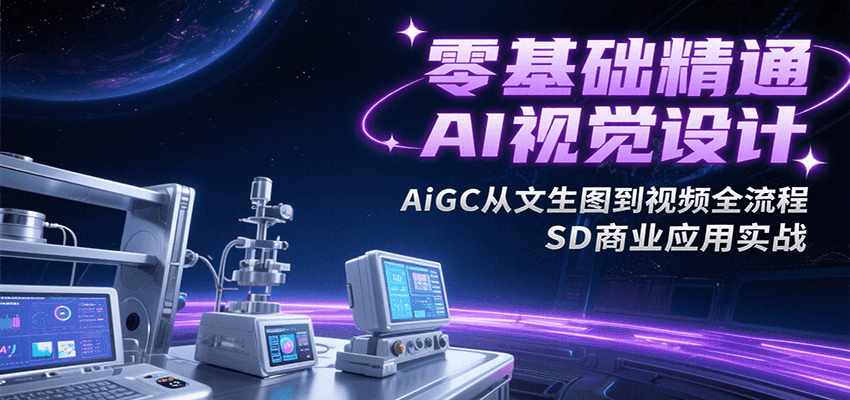 零基础精通AI视觉设计,AiGC从文生图到视频全流程,SD商业应用实战创客联盟总站-闲云创业网-老谢轻创网-中创网-福缘网-冒泡网-资源之家-魔方项目库创客联盟总站