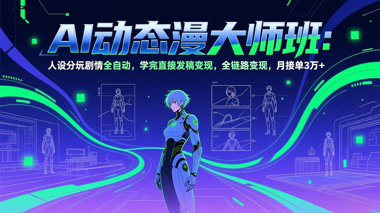 AI动态漫剧大师班：人设分镜剧情全自动，学完直接发稿变现，全链路变现，月接单3万+创客联盟总站-闲云创业网-老谢轻创网-中创网-福缘网-冒泡网-资源之家-魔方项目库创客联盟总站