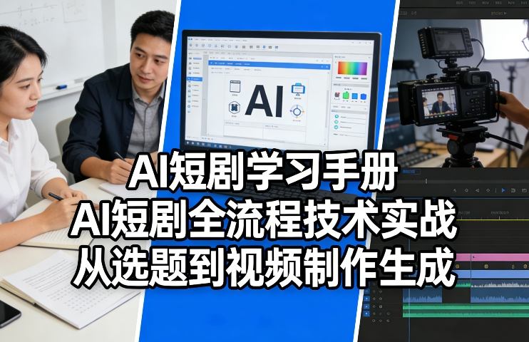 AI短剧学习手册，AI短剧全流程技术实战，从选题到视频制作生成创客联盟总站-闲云创业网-老谢轻创网-中创网-福缘网-冒泡网-资源之家-魔方项目库创客联盟总站