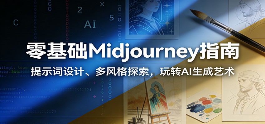 零基础Midjourney指南：提示词设计、多风格探索，玩转AI生成艺术创客联盟总站-闲云创业网-老谢轻创网-中创网-福缘网-冒泡网-资源之家-魔方项目库创客联盟总站