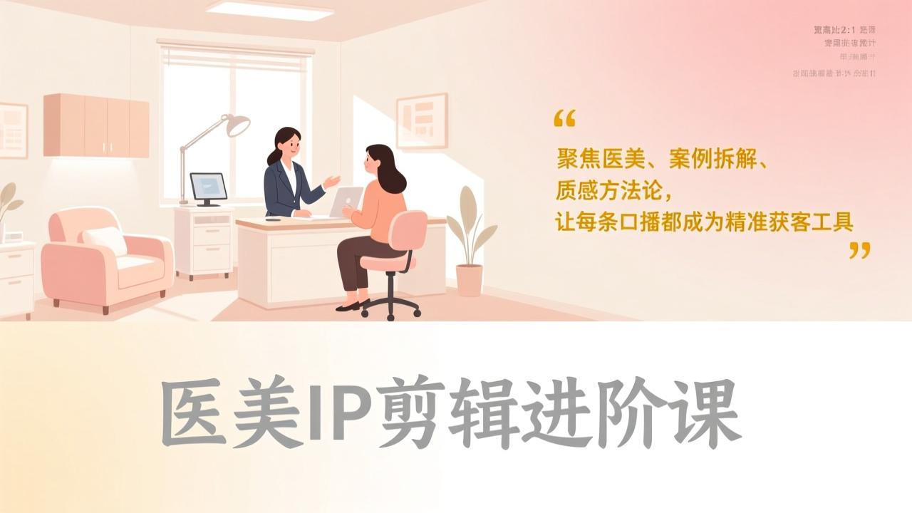 医美IP剪辑进阶课，聚焦医美、案例拆解、质感方法论，让每条口播都成为精准获客工具创客联盟总站-闲云创业网-老谢轻创网-中创网-福缘网-冒泡网-资源之家-魔方项目库创客联盟总站