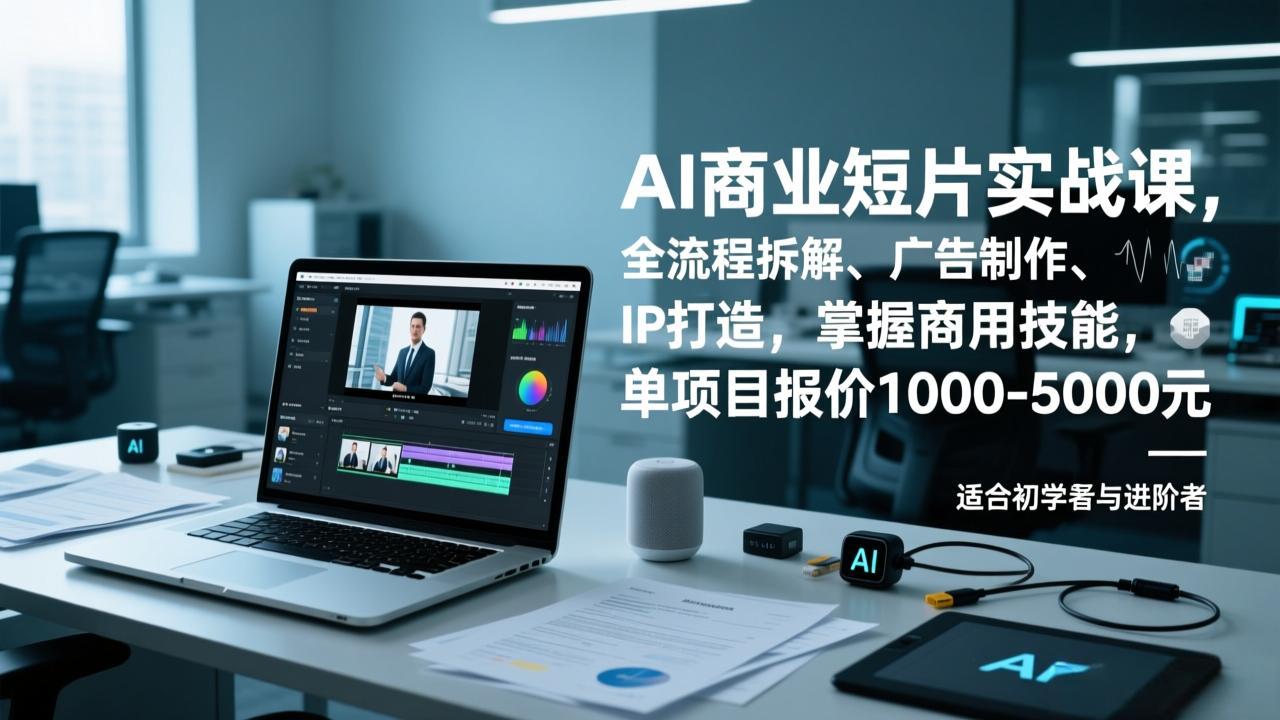 AI商业短片实战课,全流程拆解、广告制作、IP打造,掌握商用技能,单项目报价1000-5000元创客联盟总站-闲云创业网-老谢轻创网-中创网-福缘网-冒泡网-资源之家-魔方项目库创客联盟总站