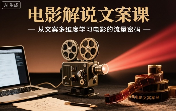 电影解说文案课，从文案多维度学习电影的流量密码创客联盟总站-闲云创业网-老谢轻创网-中创网-福缘网-冒泡网-资源之家-魔方项目库创客联盟总站