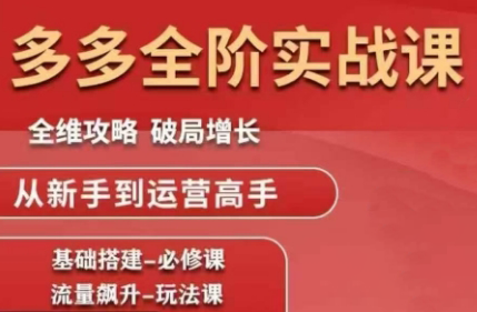 大炮·拼多多全阶实战课程(更新2026)创客联盟总站-闲云创业网-老谢轻创网-中创网-福缘网-冒泡网-资源之家-魔方项目库创客联盟总站