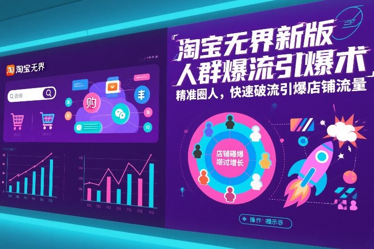 淘宝无界新版人群爆流引爆术,精准圈人,快速破流引爆店铺流量创客联盟总站-闲云创业网-老谢轻创网-中创网-福缘网-冒泡网-资源之家-魔方项目库创客联盟总站