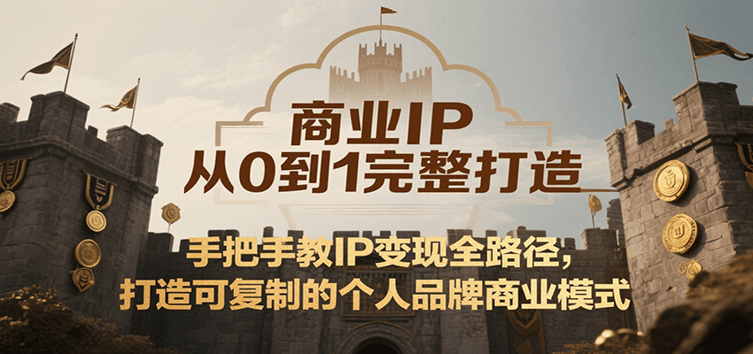 商业IP从0到1完整打造,手把手教IP变现全路径,打造可复制的个人品牌商业模式创客联盟总站-闲云创业网-老谢轻创网-中创网-福缘网-冒泡网-资源之家-魔方项目库创客联盟总站