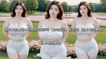 微胖女孩舞蹈AI视频制作提示词(含绘图词、视频词) 跳舞+视频教程创客联盟总站-闲云创业网-老谢轻创网-中创网-福缘网-冒泡网-资源之家-魔方项目库创客联盟总站