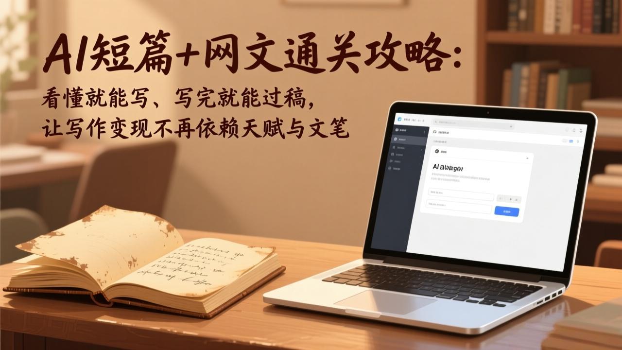 AI短篇+网文通关攻略:看懂就能写、写完就能过稿,让写作变现不再依赖天赋与文笔创客联盟总站-闲云创业网-老谢轻创网-中创网-福缘网-冒泡网-资源之家-魔方项目库创客联盟总站