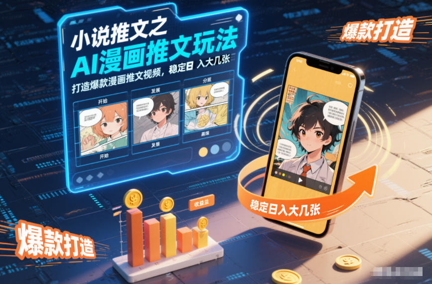 小说推文之AI漫画推文玩法，打造爆款漫画推文视频，稳定日入大几张创客联盟总站-闲云创业网-老谢轻创网-中创网-福缘网-冒泡网-资源之家-魔方项目库创客联盟总站
