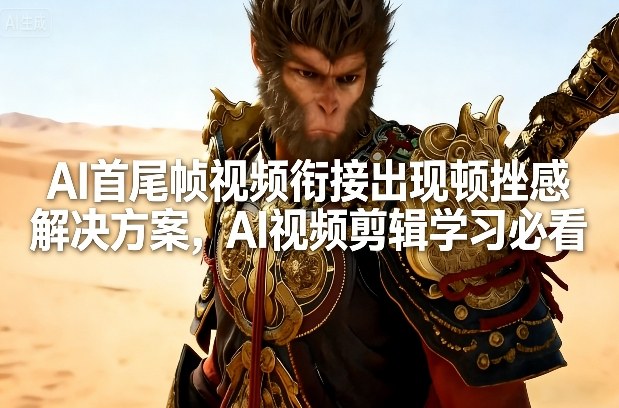 AI首尾帧视频衔接出现顿挫感解决方案，AI视频剪辑学习必看创客联盟总站-闲云创业网-老谢轻创网-中创网-福缘网-冒泡网-资源之家-魔方项目库创客联盟总站