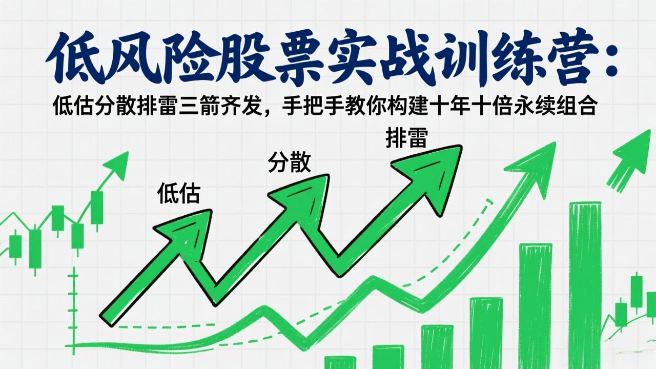 低风险股票实战训练营：低估分散排雷三箭齐发，手把手教你构建十年十倍永续组合创客联盟总站-闲云创业网-老谢轻创网-中创网-福缘网-冒泡网-资源之家-魔方项目库创客联盟总站