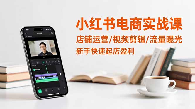 小红书电商实战课：店铺运营/视频剪辑/流量曝光，新手快速起店盈利创客联盟总站-闲云创业网-老谢轻创网-中创网-福缘网-冒泡网-资源之家-魔方项目库创客联盟总站