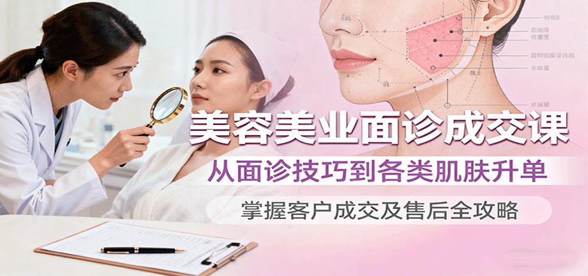 美容美业面诊成交课，从面诊技巧到各类肌肤升单，掌握客户成交及售后全攻略创客联盟总站-闲云创业网-老谢轻创网-中创网-福缘网-冒泡网-资源之家-魔方项目库创客联盟总站
