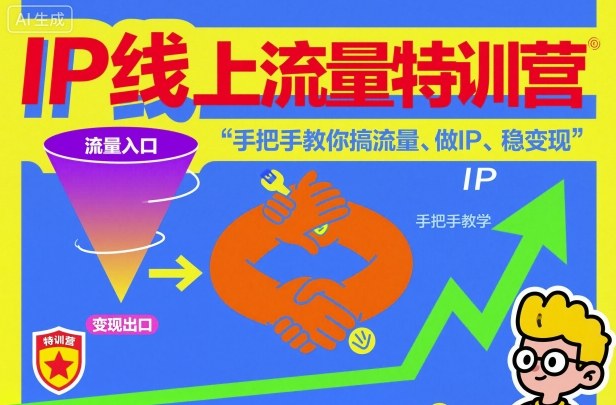 IP线上流量特训营，手把手教你搞流量、做IP、稳变现创客联盟总站-闲云创业网-老谢轻创网-中创网-福缘网-冒泡网-资源之家-魔方项目库创客联盟总站