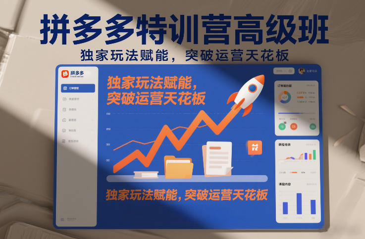 拼多多特训营高阶班，独家玩法赋能，突破运营天花板(更新26年1月)创客联盟总站-闲云创业网-老谢轻创网-中创网-福缘网-冒泡网-资源之家-魔方项目库创客联盟总站