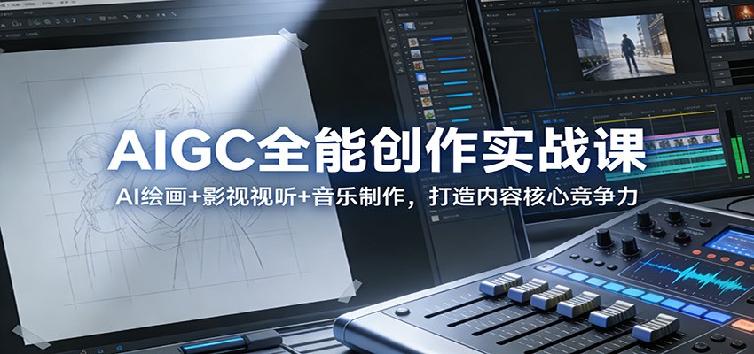 AIGC全能创作实战课：AI绘画+影视视听+音乐制作，打造内容核心竞争力创客联盟总站-闲云创业网-老谢轻创网-中创网-福缘网-冒泡网-资源之家-魔方项目库创客联盟总站