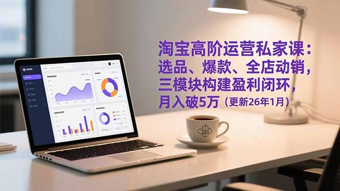 淘宝高阶运营私家课：选品、爆款、全店动销，三模块构建盈利闭环，月入破5万(更新26年1月创客联盟总站-闲云创业网-老谢轻创网-中创网-福缘网-冒泡网-资源之家-魔方项目库创客联盟总站
