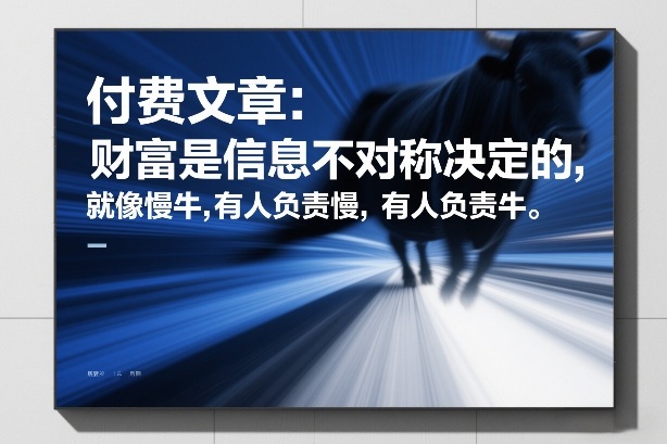 付费文章：财富是信息不对称决定的，就像慢牛，有人负责慢，有人负责牛创客联盟总站-闲云创业网-老谢轻创网-中创网-福缘网-冒泡网-资源之家-魔方项目库创客联盟总站