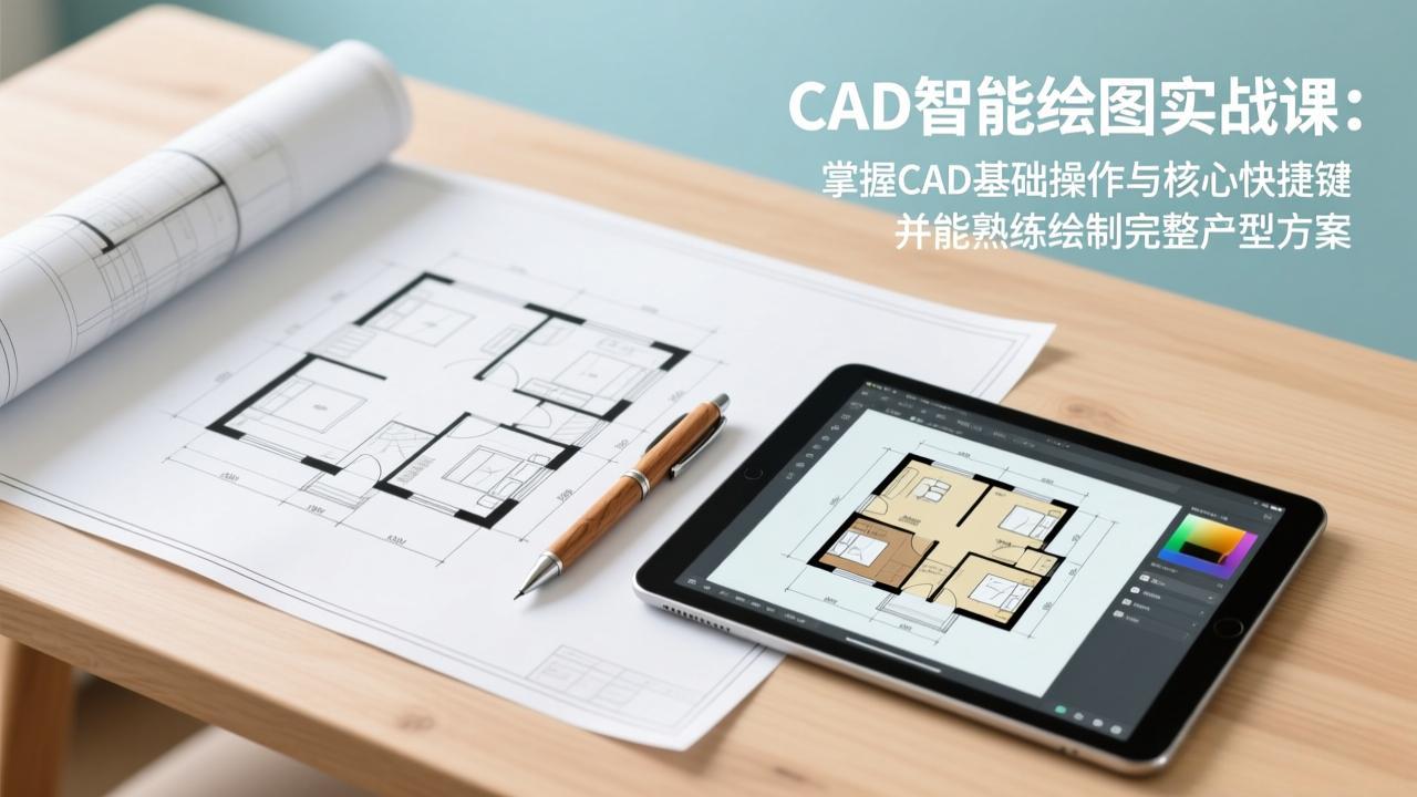 CAD智能绘图实战课：掌握CAD基础操作与核心快捷键，并能熟练绘制完整户型方案创客联盟总站-闲云创业网-老谢轻创网-中创网-福缘网-冒泡网-资源之家-魔方项目库创客联盟总站