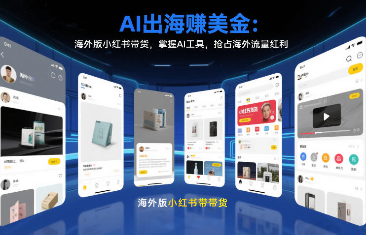 AI出海賺美金：海外版小红书带货，掌握AI工具，抢占海外流量红利(更新2026)创客联盟总站-闲云创业网-老谢轻创网-中创网-福缘网-冒泡网-资源之家-魔方项目库创客联盟总站