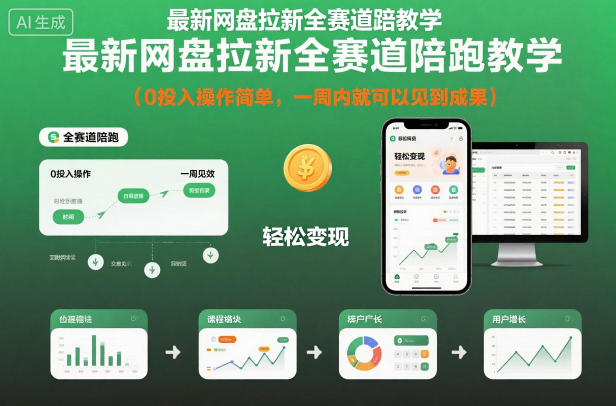 最新网盘拉新全赛道陪跑教学,0投入操作简单,一周内就可以见到成果创客联盟总站-闲云创业网-老谢轻创网-中创网-福缘网-冒泡网-资源之家-魔方项目库创客联盟总站