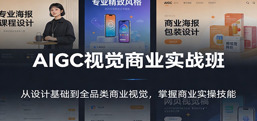 AIGC视觉商业实战班：从设计基础到全品类商业视觉，掌握商业实操技能创客联盟总站-闲云创业网-老谢轻创网-中创网-福缘网-冒泡网-资源之家-魔方项目库创客联盟总站