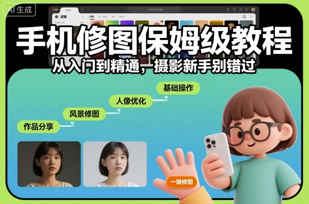 手机修图保姆级教程,从入门到精通,摄影新手别错过创客联盟总站-闲云创业网-老谢轻创网-中创网-福缘网-冒泡网-资源之家-魔方项目库创客联盟总站