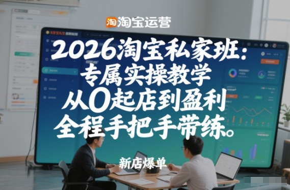 2026淘宝私家班：专属实操教学，从0起店到盈利，全程手把手带练(更新26年2月)创客联盟总站-闲云创业网-老谢轻创网-中创网-福缘网-冒泡网-资源之家-魔方项目库创客联盟总站