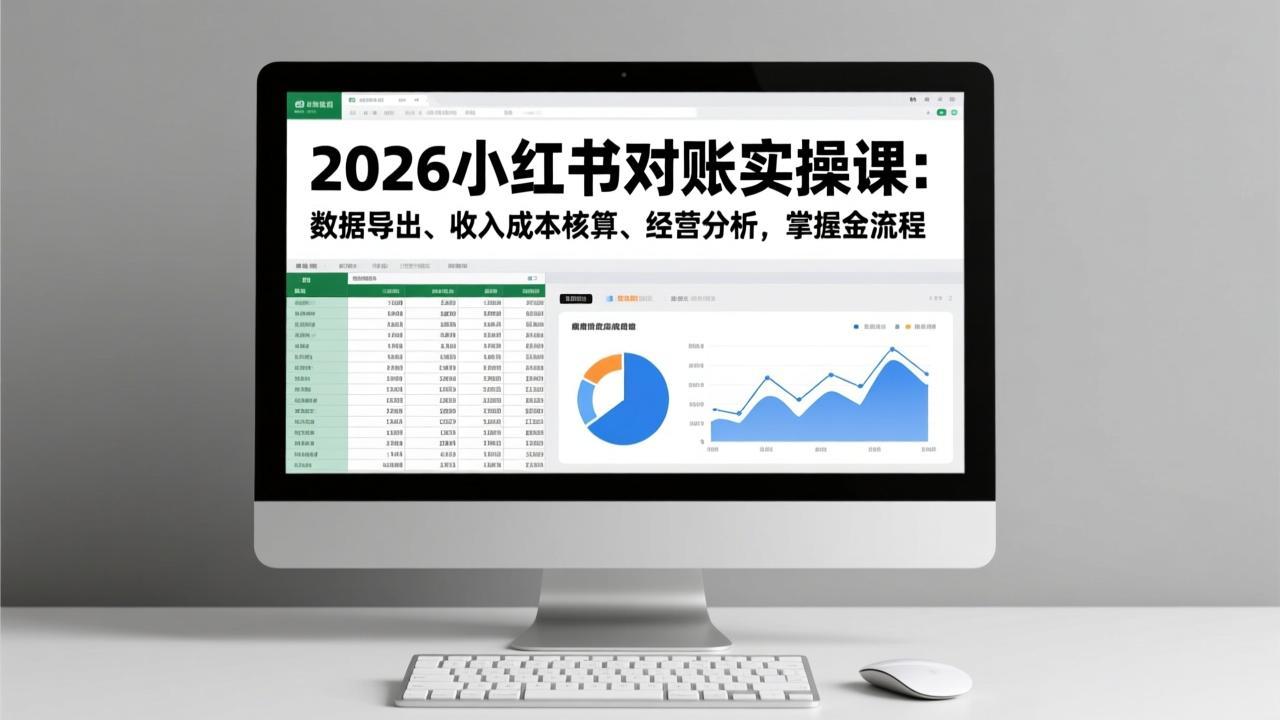 2026小红书对账实操课：数据导出、收入成本核算、经营分析，掌握全流程创客联盟总站-闲云创业网-老谢轻创网-中创网-福缘网-冒泡网-资源之家-魔方项目库创客联盟总站
