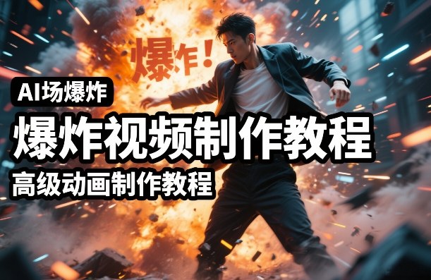 AI场景爆炸视频制作教程，利用人物实拍视频制作出高级的动画特效创客联盟总站-闲云创业网-老谢轻创网-中创网-福缘网-冒泡网-资源之家-魔方项目库创客联盟总站