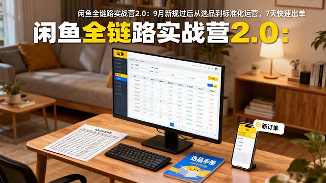 闲鱼全链路实战营2.0:9月新规过后从选品到标准化运营,7天快速出单创客联盟总站-闲云创业网-老谢轻创网-中创网-福缘网-冒泡网-资源之家-魔方项目库创客联盟总站
