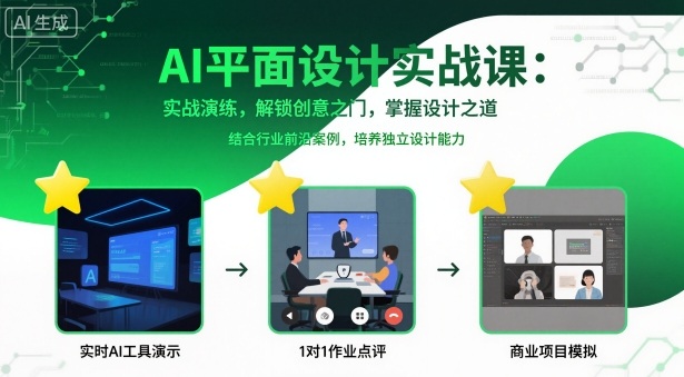 AI平面设计实战课，实战演练，解锁创意之门，掌握设计之道创客联盟总站-闲云创业网-老谢轻创网-中创网-福缘网-冒泡网-资源之家-魔方项目库创客联盟总站