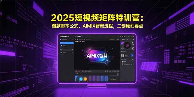 2025短视频矩阵特训营:爆款脚本公式,AIMIX智剪流程,二创原创要点创客联盟总站-闲云创业网-老谢轻创网-中创网-福缘网-冒泡网-资源之家-魔方项目库创客联盟总站