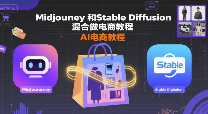 Midjourney和Stable Diffusion混合做电商教程-ai电商教程创客联盟总站-闲云创业网-老谢轻创网-中创网-福缘网-冒泡网-资源之家-魔方项目库创客联盟总站