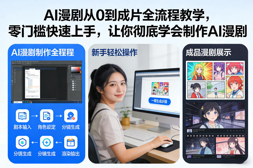 AI漫剧从0到成片全流程教学，零门槛快速上手，让你彻底学会制作AI漫剧【保姆级教程】创客联盟总站-闲云创业网-老谢轻创网-中创网-福缘网-冒泡网-资源之家-魔方项目库创客联盟总站