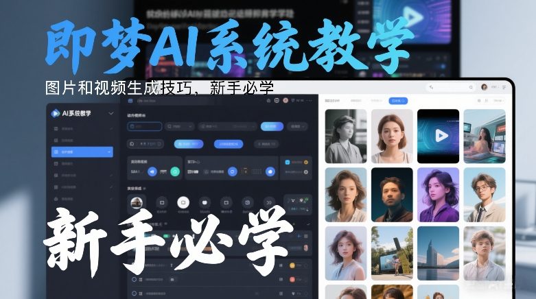 即梦AI系统教学，图片和视频生成技巧，新手必学创客联盟总站-闲云创业网-老谢轻创网-中创网-福缘网-冒泡网-资源之家-魔方项目库创客联盟总站