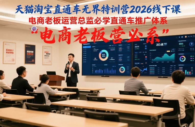天猫淘宝直通车无界特训营2026线下课，电商老板运营总监必学直通车推广体系创客联盟总站-闲云创业网-老谢轻创网-中创网-福缘网-冒泡网-资源之家-魔方项目库创客联盟总站