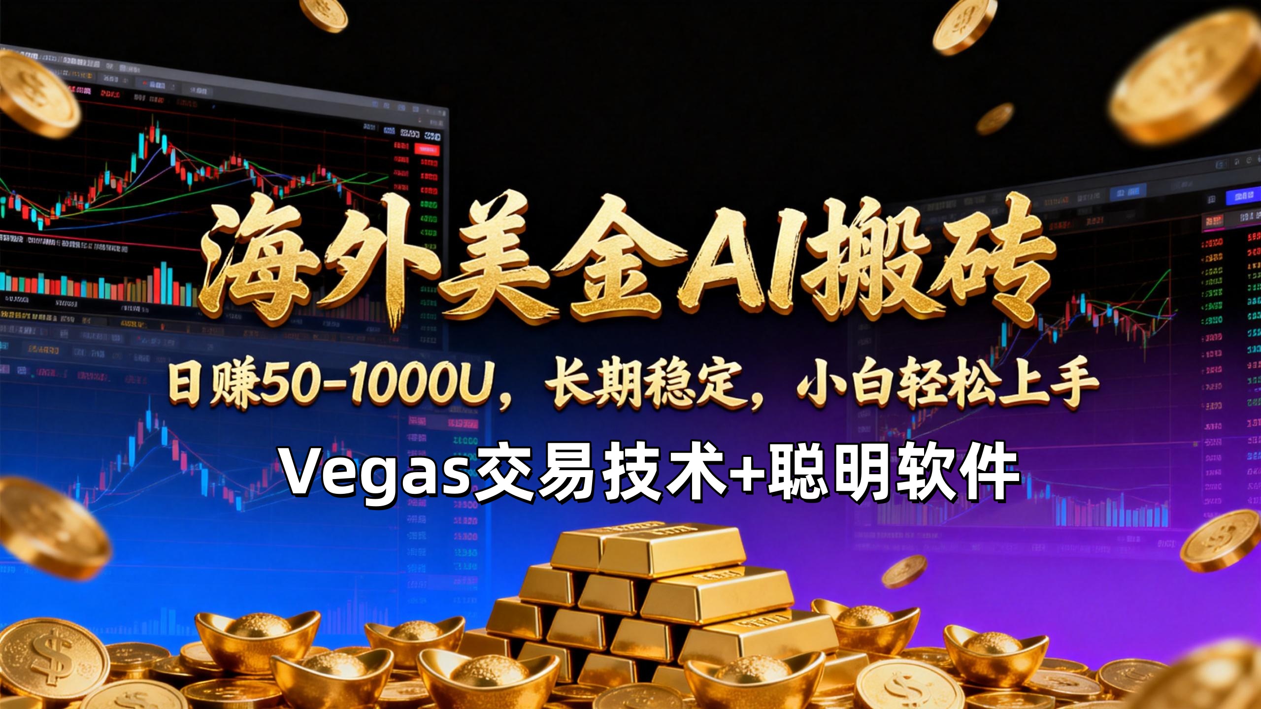 【海外美金AI搬砖】Vegas交易技术+聪明软件，日赚50-1000U，长期稳定，小白轻松上手。创客联盟总站-闲云创业网-老谢轻创网-中创网-福缘网-冒泡网-资源之家-魔方项目库创客联盟总站