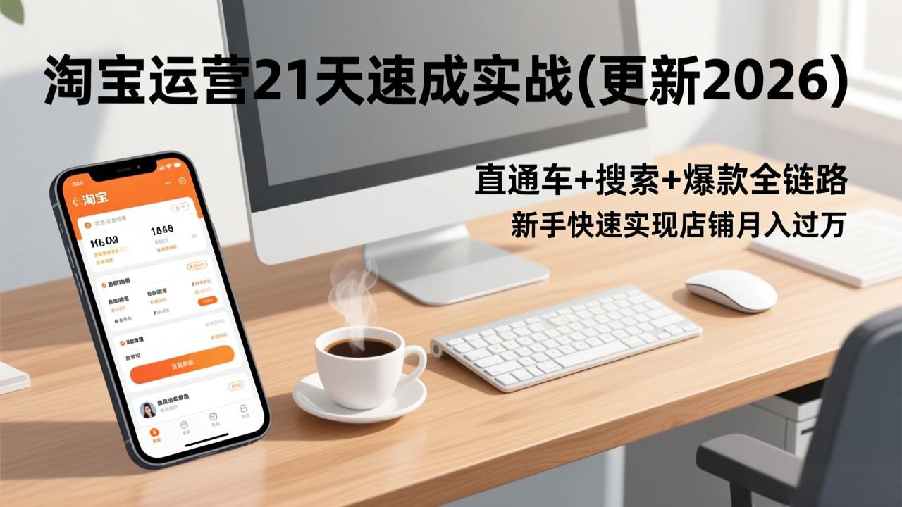 淘宝运营21天速成实战(更新2026创客联盟总站-闲云创业网-老谢轻创网-中创网-福缘网-冒泡网-资源之家-魔方项目库创客联盟总站