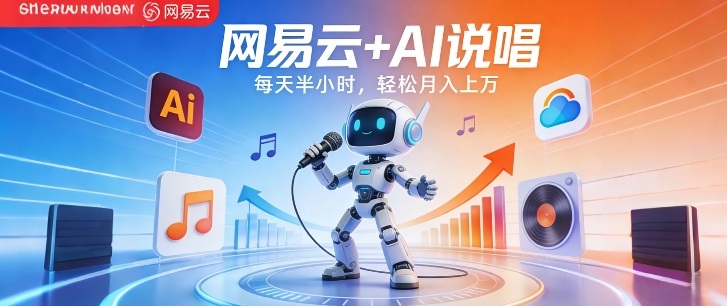 网易云+AI说唱，每天半小时，AI内容创作+流量变现，轻松月入1W创客联盟总站-闲云创业网-老谢轻创网-中创网-福缘网-冒泡网-资源之家-魔方项目库创客联盟总站
