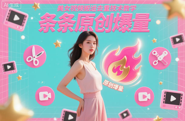 美女视频搬运去重技术教学，条条原创爆量创客联盟总站-闲云创业网-老谢轻创网-中创网-福缘网-冒泡网-资源之家-魔方项目库创客联盟总站