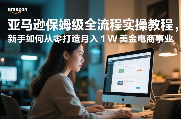 亚马逊保姆级全流程实操教程,新手如何从零打造月入1W美金电商事业创客联盟总站-闲云创业网-老谢轻创网-中创网-福缘网-冒泡网-资源之家-魔方项目库创客联盟总站