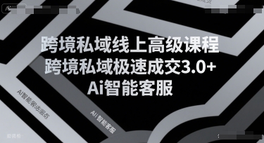 跨境私域线上高级课程，跨境私域极速成交3.0+Ai智能客服创客联盟总站-闲云创业网-老谢轻创网-中创网-福缘网-冒泡网-资源之家-魔方项目库创客联盟总站