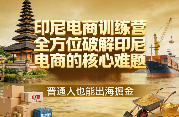 印尼电商训练营,全方位破解印尼电商的核心难题,普通人也能出海掘金创客联盟总站-闲云创业网-老谢轻创网-中创网-福缘网-冒泡网-资源之家-魔方项目库创客联盟总站