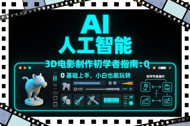 AI人工智能3D电影制作初学者指南:0基础上手,小白也能玩转创客联盟总站-闲云创业网-老谢轻创网-中创网-福缘网-冒泡网-资源之家-魔方项目库创客联盟总站